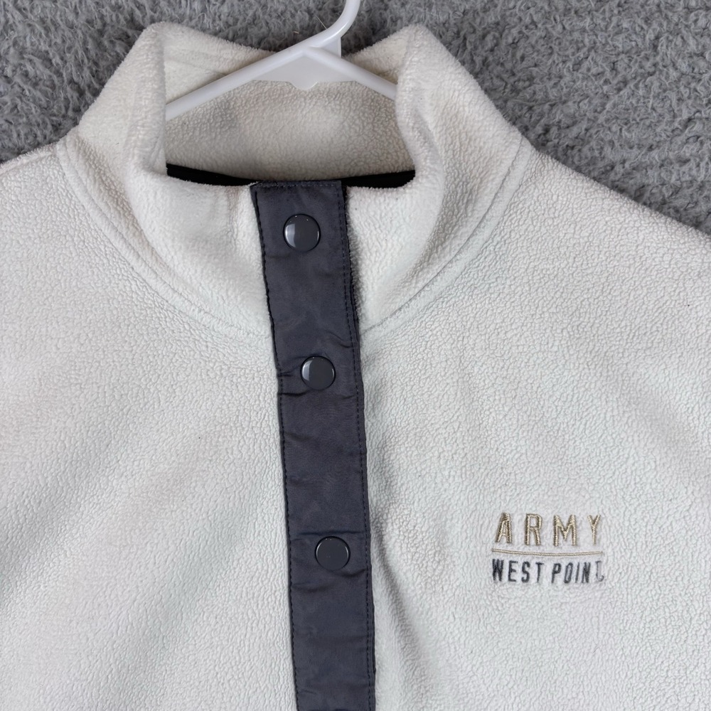 Champion Pullover Fleece Mens M White West Point USMA Military Academy Snap
